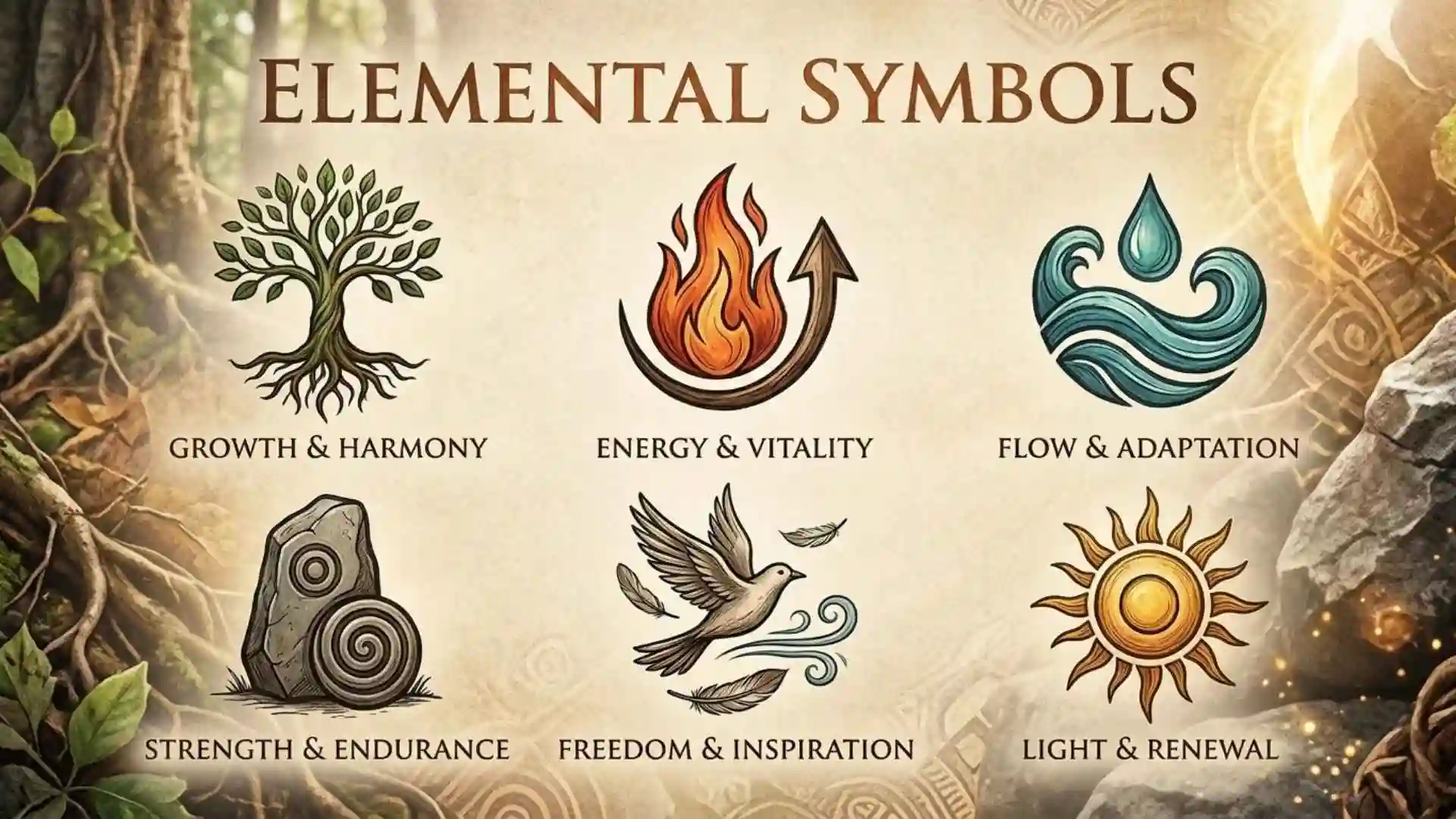 Sinbls Elemental Symbols: Hidden Meanings of Earth, Air, Fire, Water, and Spirit